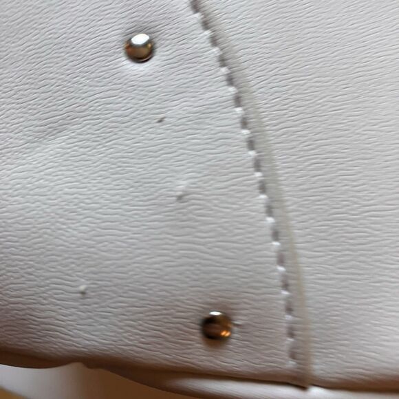 NWT Steve Madden Blisa Moto Shoulder Bag Cream Bone Logo MSRP $88 Small Flaw - Picture 5 of 16